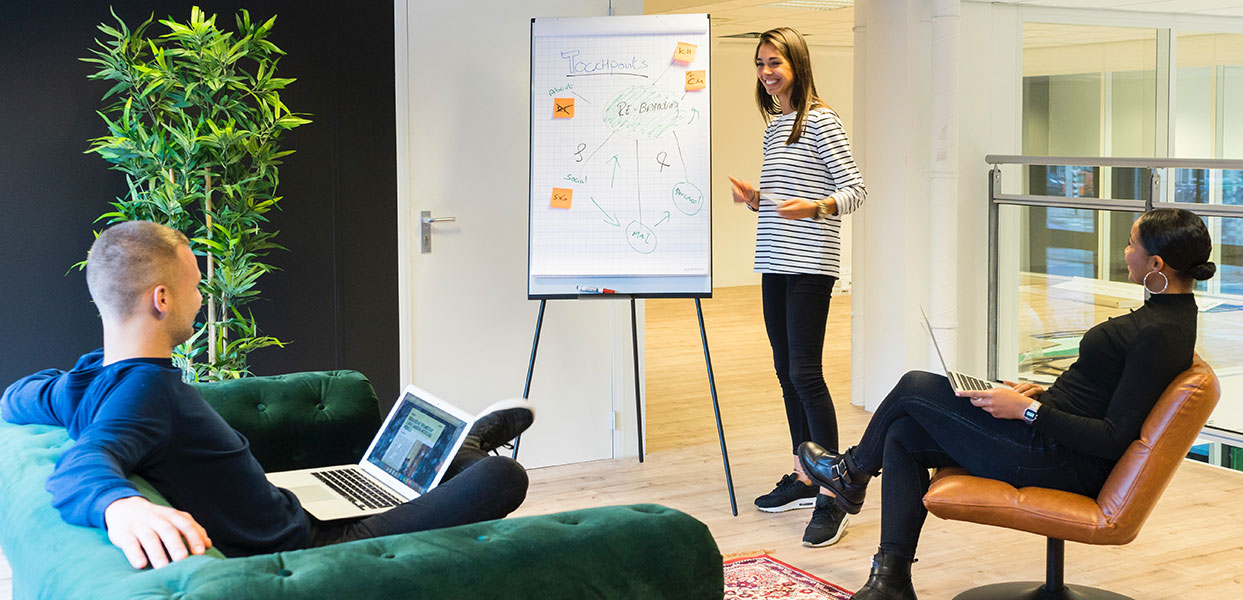 Woman giving presentation services-3